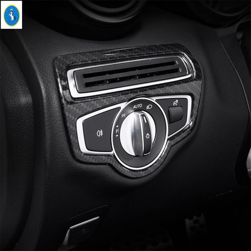 Carbon Fiber Interior Accessories Air AC Lift Button Lights Control Panel Cover Trim For Benz G Class W464 G350 G500 -