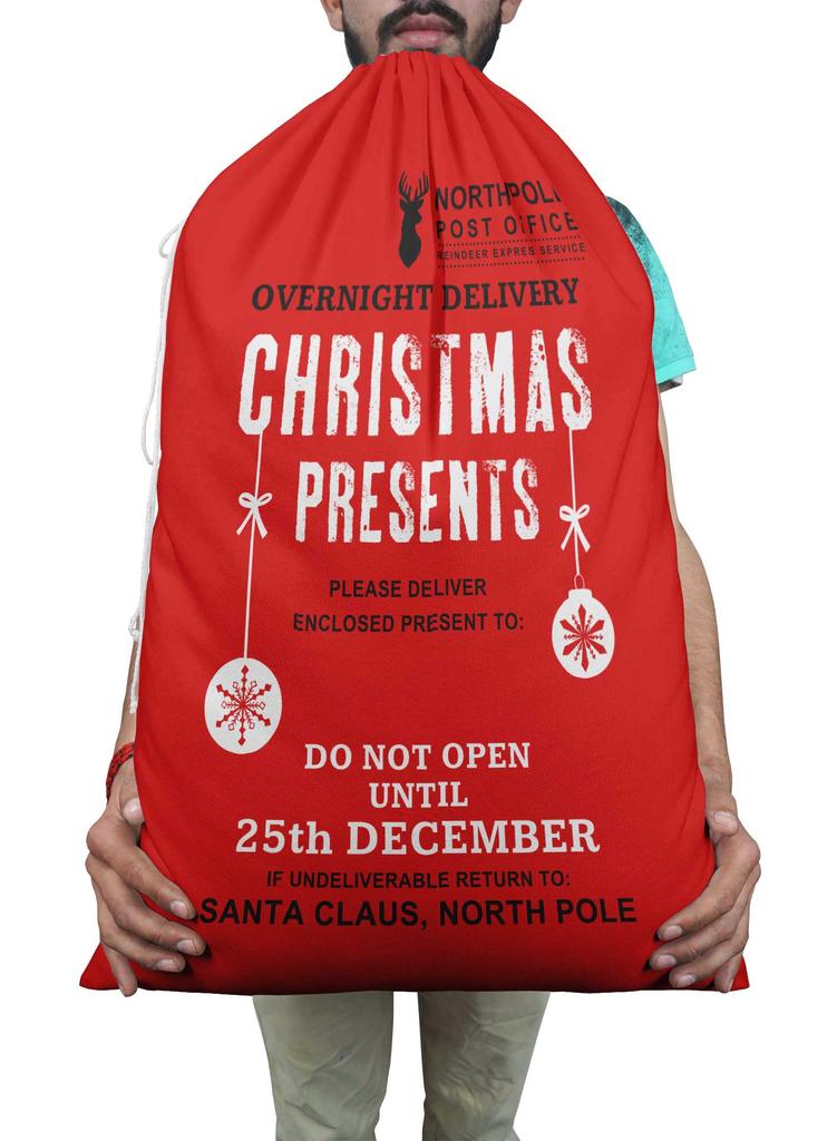 Printtoo 2 шт. Подарочный мешок Санты для детей, рождественские подарки, рождественский мешок, персонализированные сумки, большие 27x20 дюймов