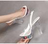 Women's Catwalk Transparent Slippers with High Heels