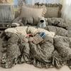Класс А, стираемый, корейская версия, стиль принцессы, французское кружево, четырехкомпонентный комплект постельного белья, трехкомпонентный комплект простыни и пододеяльника, комплект