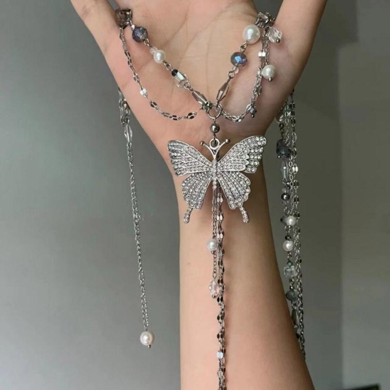 Multi Layer Chain Necklaces Irregular Body Chains Wasit Belt Chain with Butterfly Pendant Fashionable Jewelry Gift