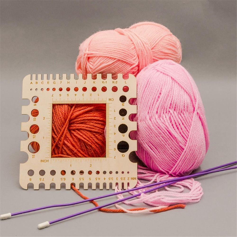 Square Knitting Gauge Ruler Handmade Crochet Hooks Ruler  for Spinners Yarn Measuring Tools