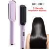 Многофункциональная расческа-выпрямитель для волос с защитой от ожогов, керамическая электрическая расческа с ЖК-дисплеем, 31 уровень регулировки