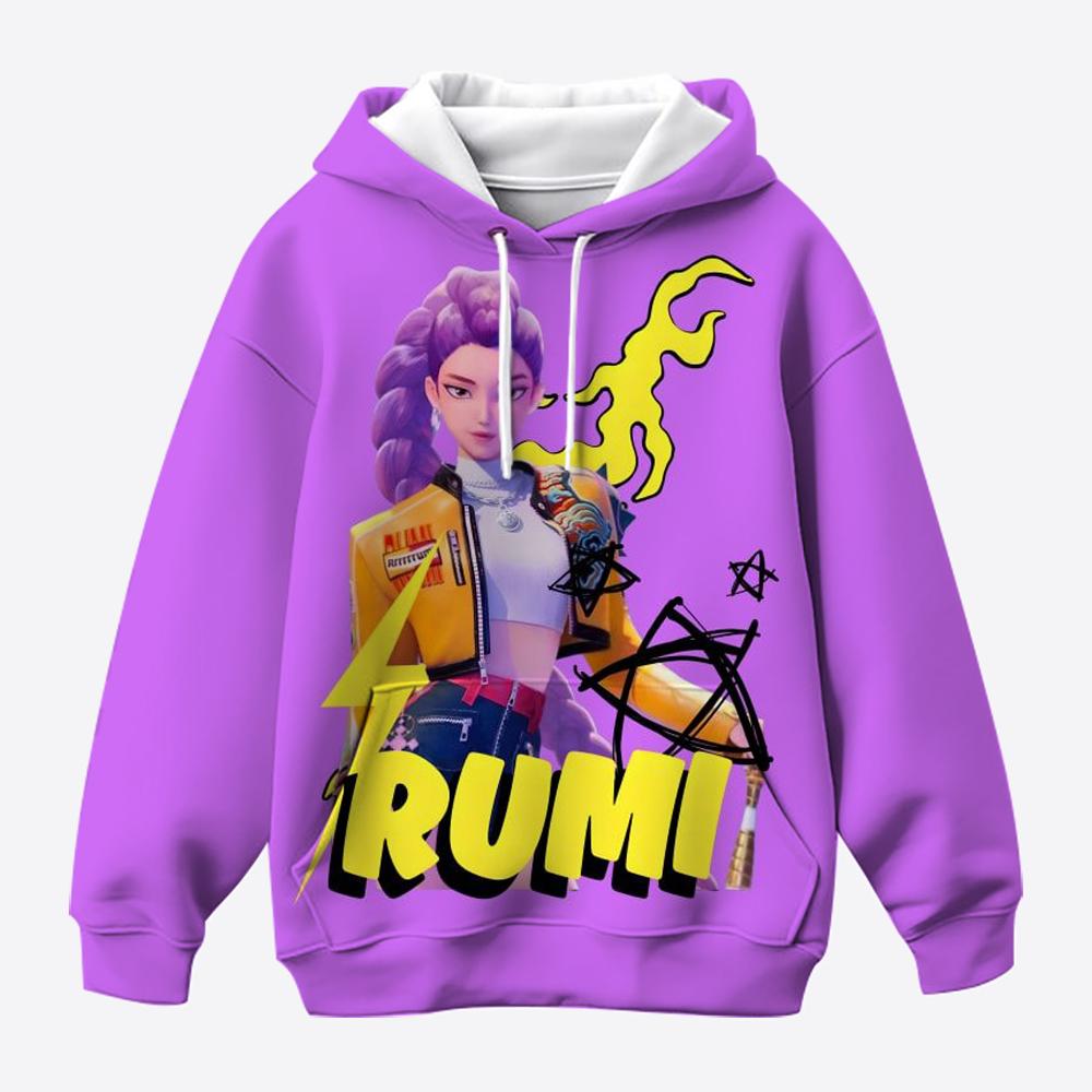 Модная повседневная толстовка для девочек, детская толстовка в стиле нового фильма K-Pop Demon Slayer, универсальный трендовый пуловер