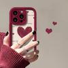 Бордовый чехол-сердечко для iPhone 14/15/16/17 Pro Max - Европейский и Американский дизайн