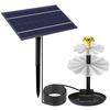 Solar Fountain Pump Glass Panel Bird Bath Water Pump with Stakes 3 Nozzles Double-Sided Filtration Water Level Detection Water Pump