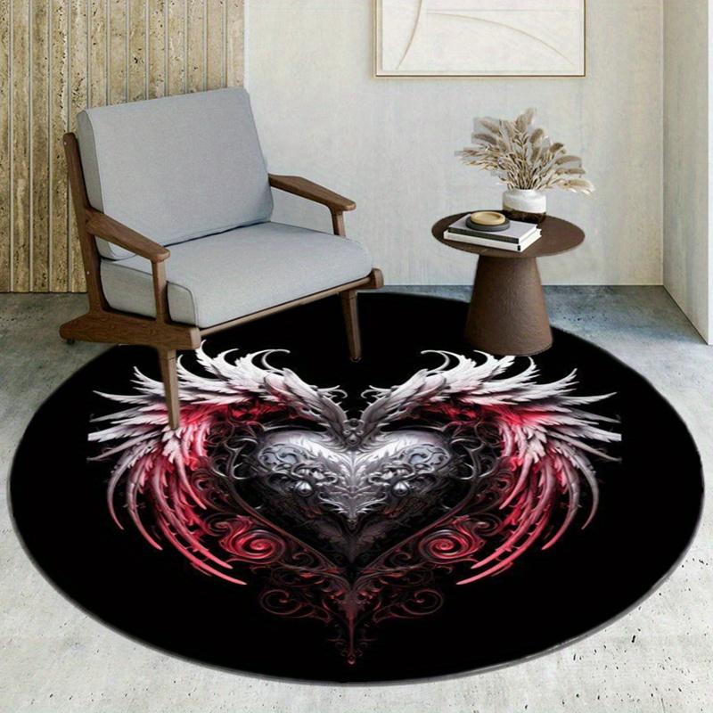 Angel Tattoo Round Rug Nonslip Area Rug Office Chair Mat Carpet For Living Room Bedroom Home Decor