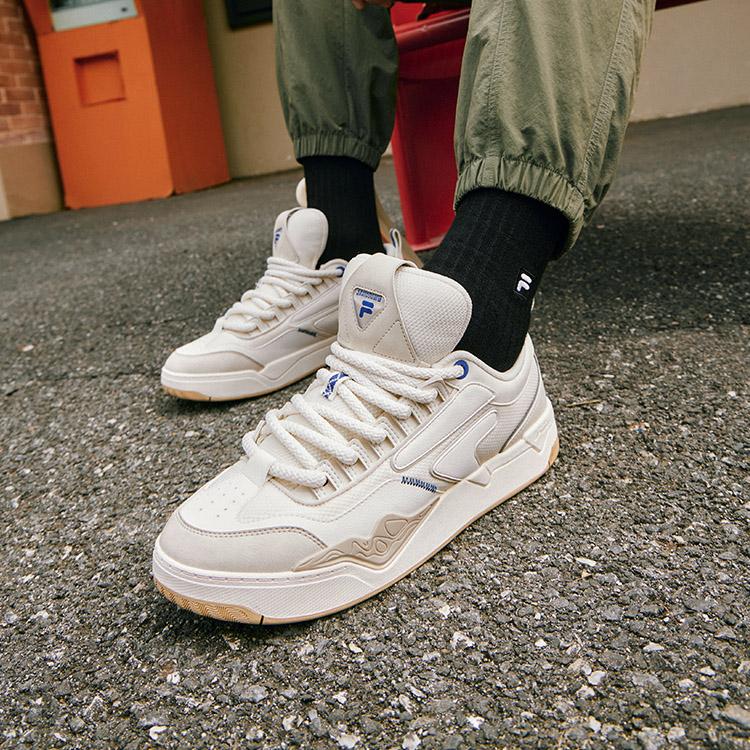 Fila Fusion Nollie Нескользящие Прочные Удобные Низкие Кеды для Скейтбординга Мужские кроссовки Кремовый T12M332301FGB