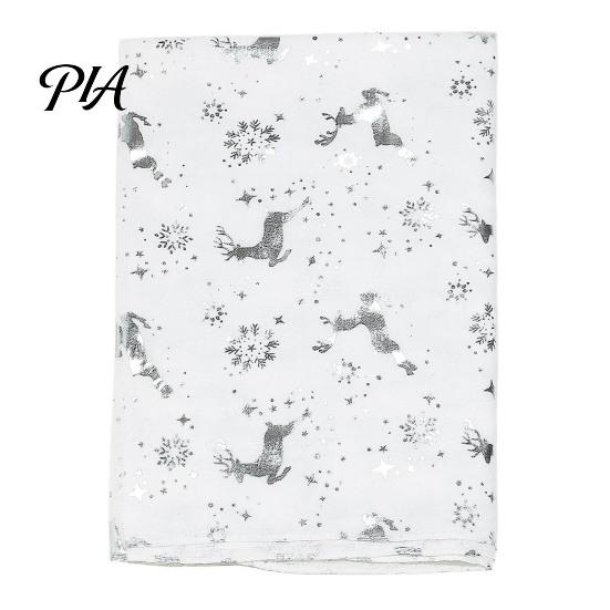 Cozy Holiday Gift for Women Christmas Theme Scarf Women, Glitter Sparkly Foil Reindeer Winter Print Scarves, Lightweight Soft Shawl Wrap Fall
