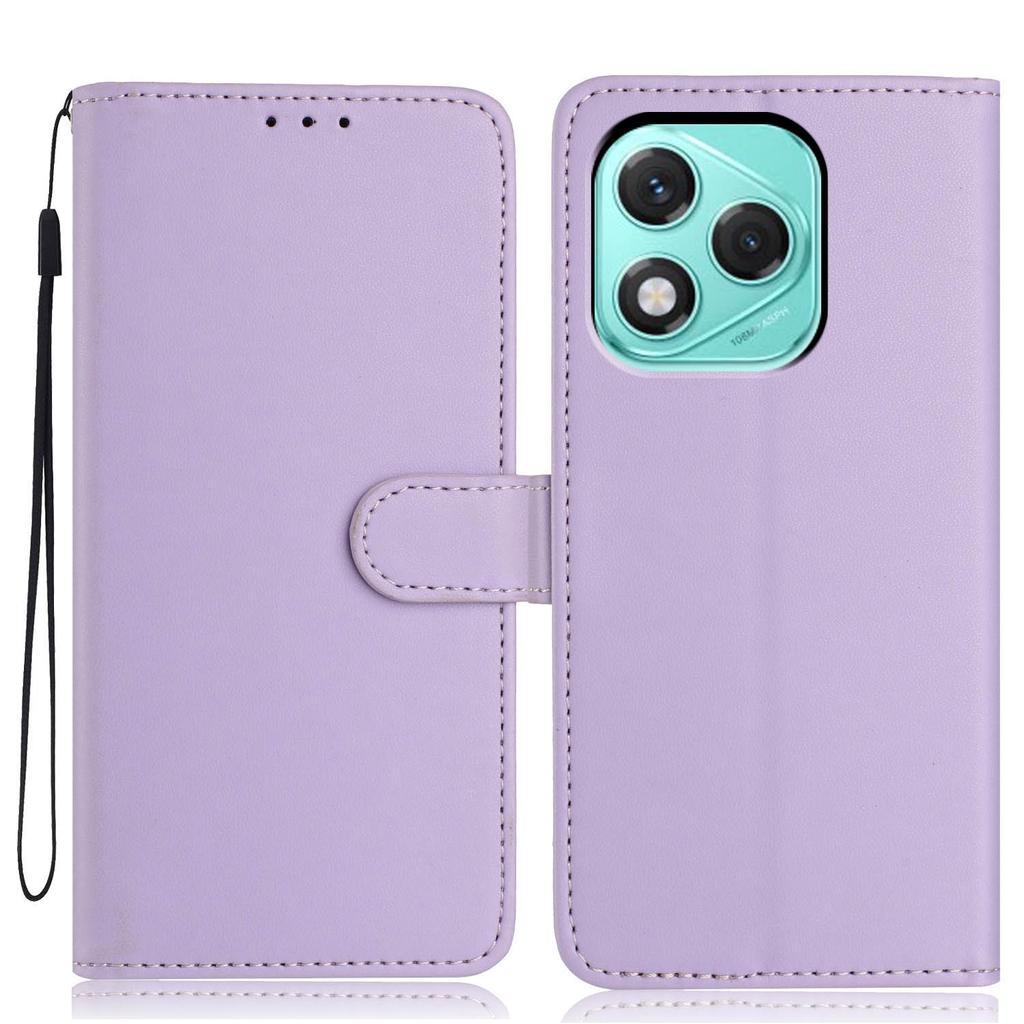 For Honor 400 Lite 5G Wallet Case with Strap/Multiple Card Slots Solid Color Leather Stand Phone Cover