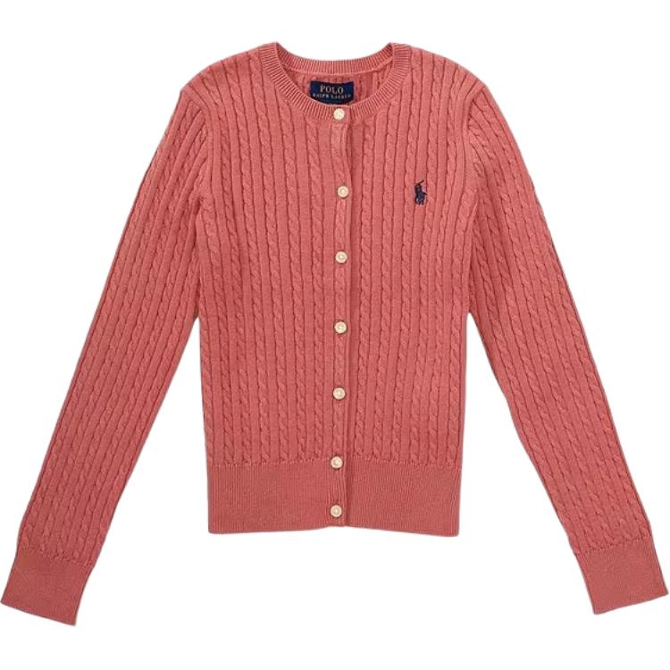 Polo Ralph Lauren Однотонный Свитшот с круглым вырезом На одной пуговице С длинным рукавом Стандартный крой Детский Детский свитер 313543047-510