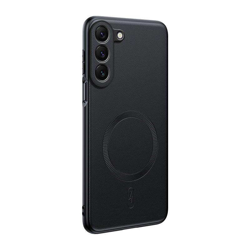 Чехол для Samsung S23 Магнитная кожаная защитная крышка для Samsung S23 Защита от отпечатков пальцев Нескользящий ПК+ТПУ