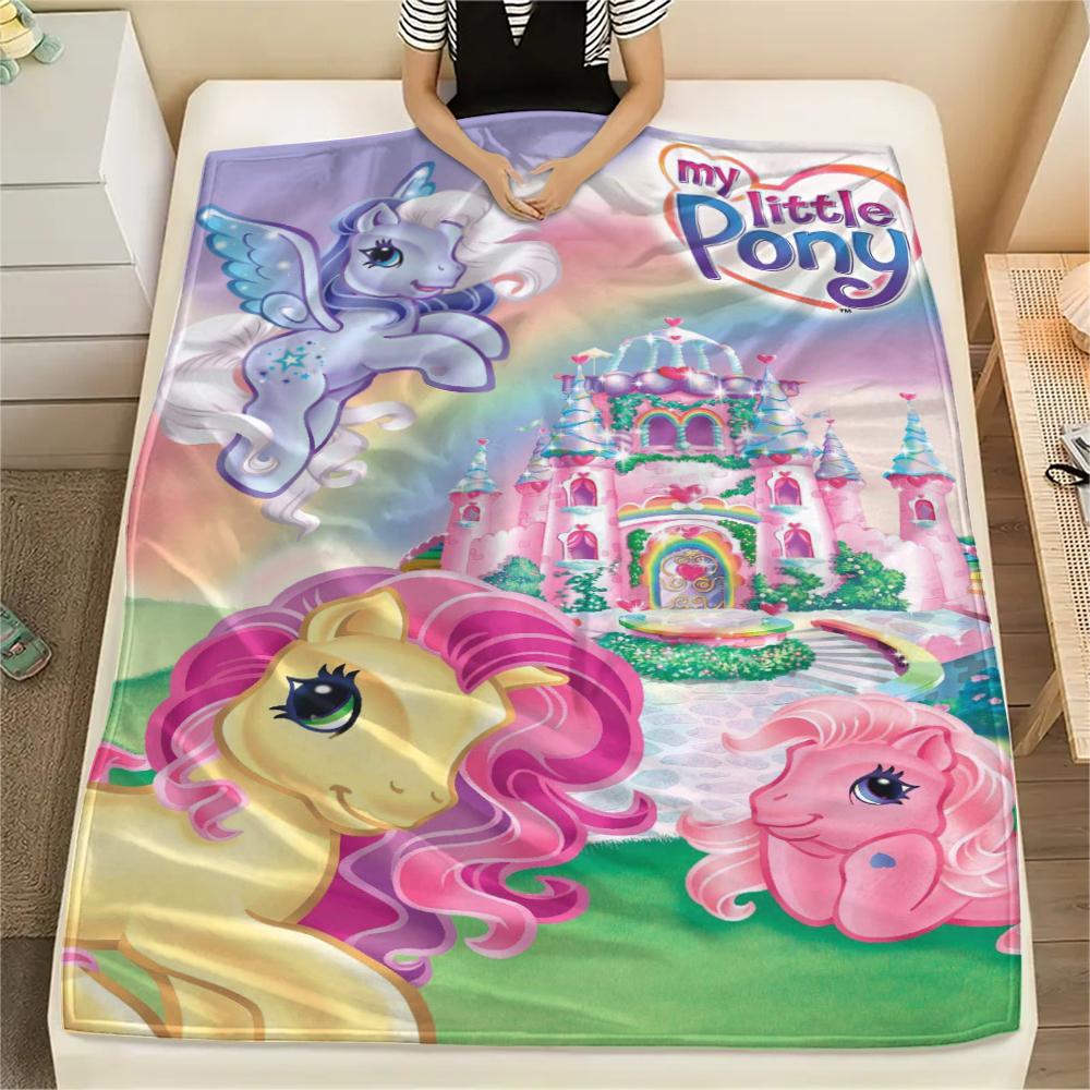 1 шт. Фланелевое одеяло с принтом My Little Pony, Высокое качество, Удобное для всех сезонов, Домашний декор, Тепло и комфорт, Идеально для подарков