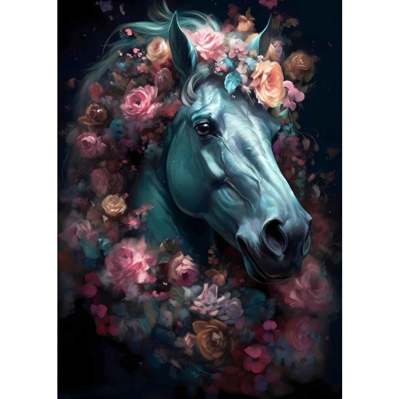 Фэнтези Цветок Животное Постеры Принты Колибри Зимородок Птица Лошадь Холст Картина Настенное Искусство Картинки Домашний Декор Гостиной