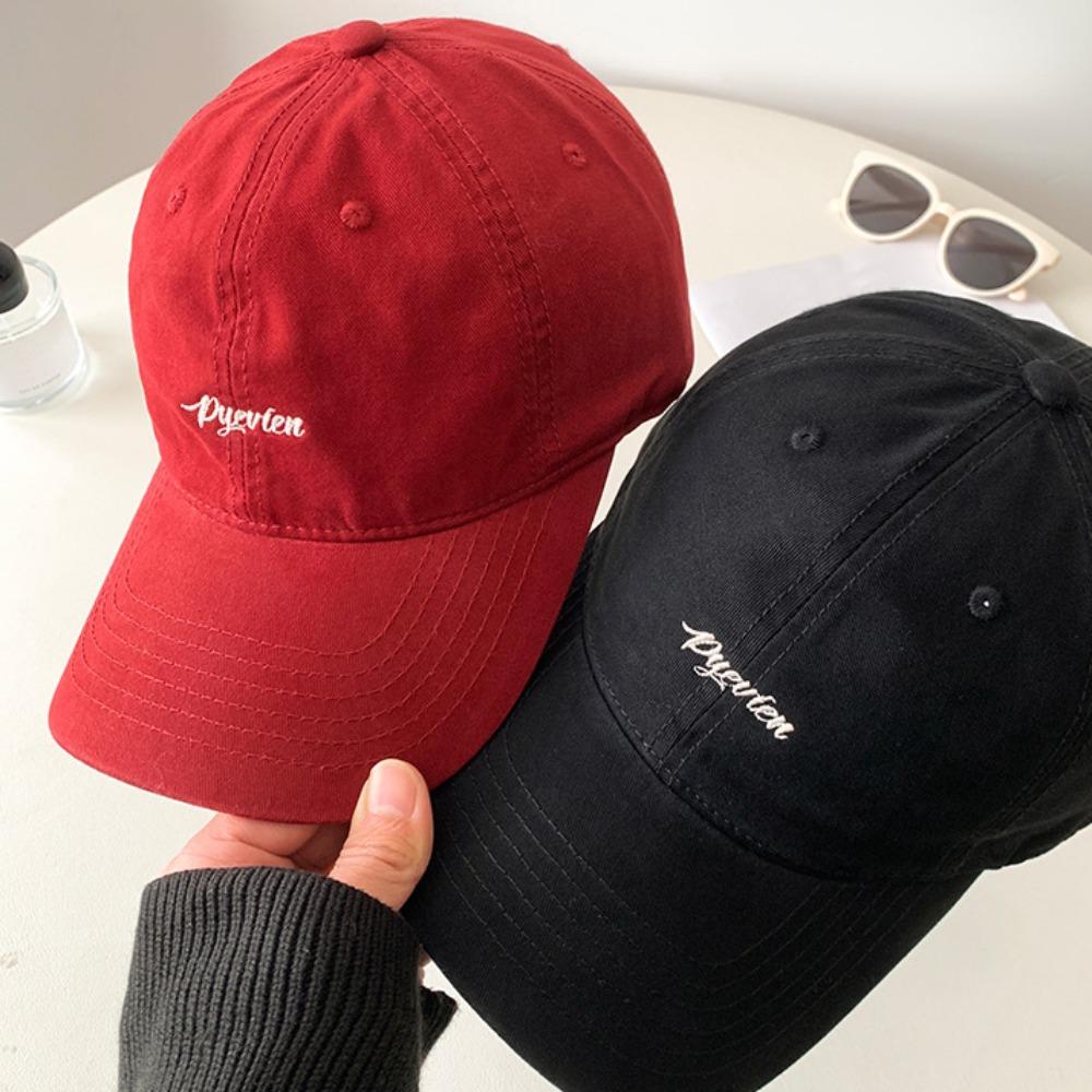Sunscreen Embroidered Letter Cap Korean Style Cotton Hat Fashion Baseball Cap Girls