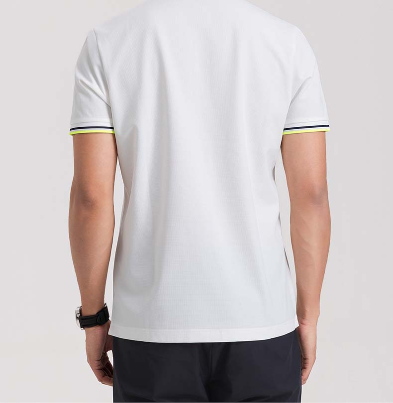 [Refreshing and Breathable] Langdeng Summer New Men's Sports Tennis High Elasticity Short Sleeve Polo Shirt Collar T-shirt