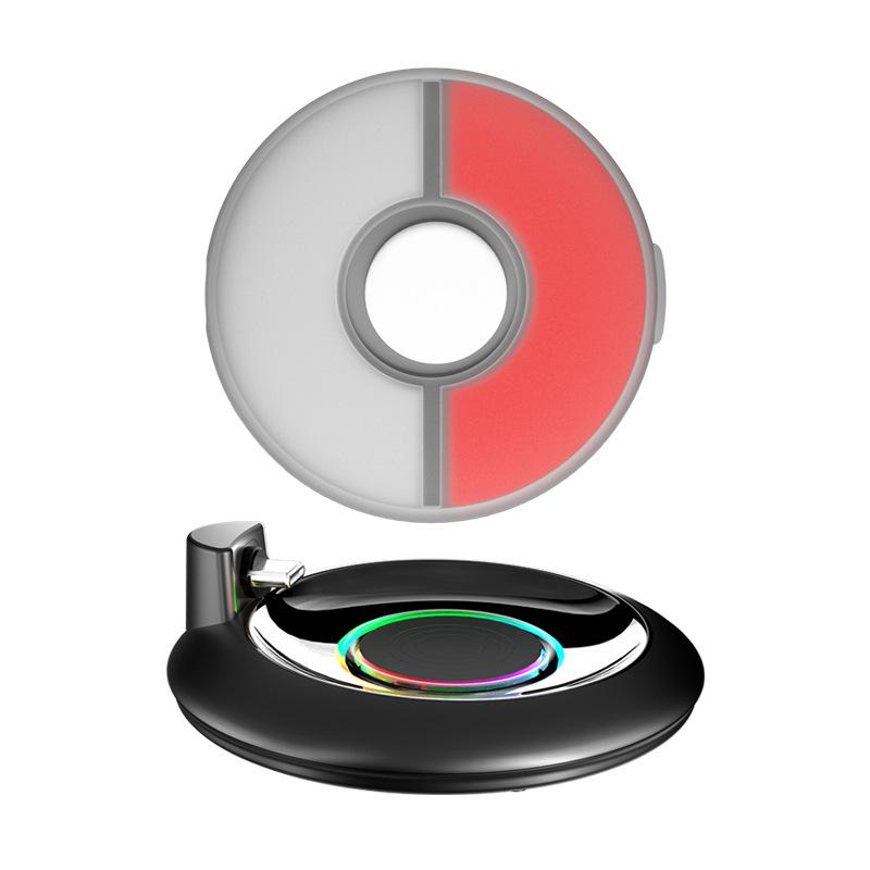 2 IN1 Magnetic Charging Stand and Silicone Protective Cover Pokémon GO Plus+ Charging Holder with USB Type-C Charger Cable and RGB Indicators