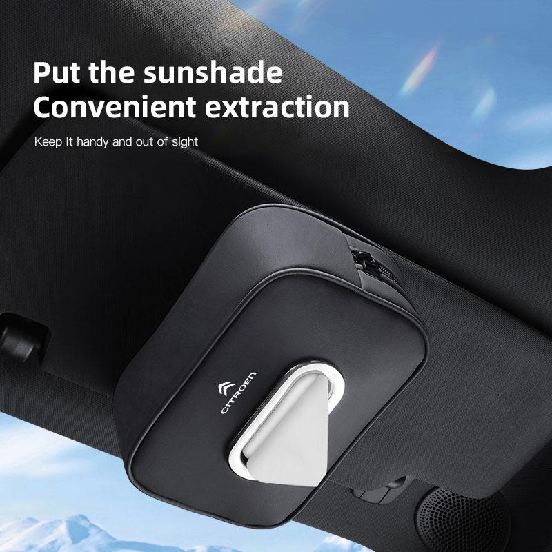 MVDC1 Microfiber Leather Car Tissue Box Cover Tissue Holder For Citroen C4 C3 C5 C5X e-C4 X e-C3 C-Elysee Berlingo C1 C6 C2 C-Crosser