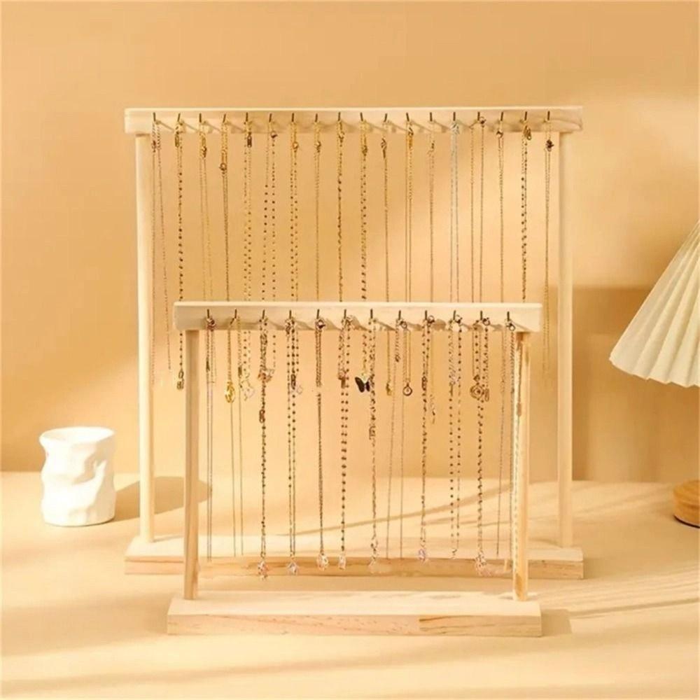 Exquisite Wood Necklace Stand Portable Jewelry Jewelry Holder Necklace Hanging Rack Store