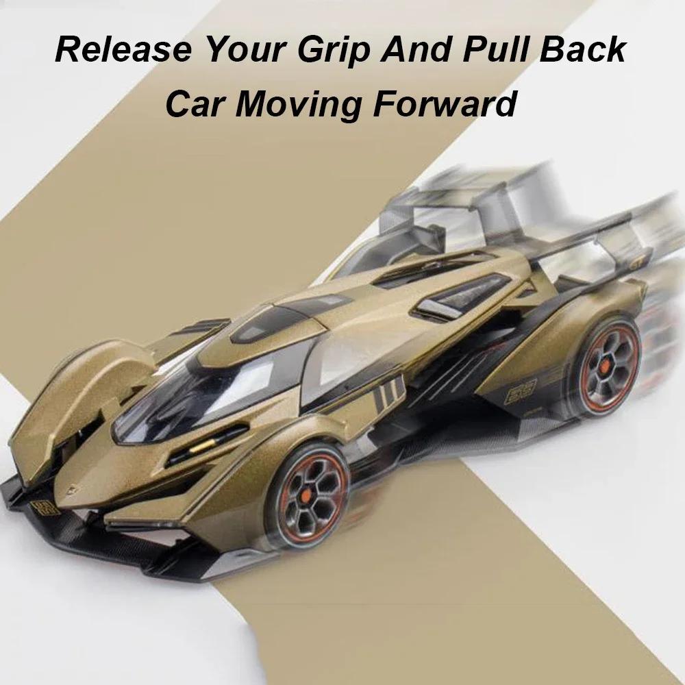 1:22 Scale V12GT P1 GTR Toy Car Model Alloy Diecast Sound Light Pull Back Vehicle Models for Child Best Birthday Gifts Souvenirs