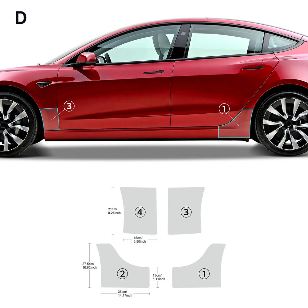 TPU Protective Rear Bar Film For Tesla Model 3 Highland 2024 Model Y - 2024 Extended Door Bumper Lamp Invisible Car PPF