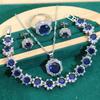 2024 New Jewelry Set White Full Diamond Lady Set Jewelry Earrings Ring Wedding Jewelry Set