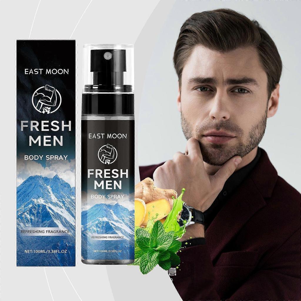 East Moon Men's Body Spray, Body Moisture Lasting Fragrance Portable Elegant Charm Refreshing Spray