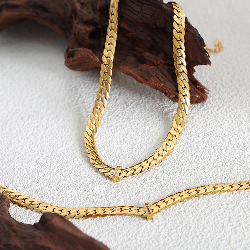 Цепочка из нержавеющей стали 316L для женщин, с покрытием из 18-каратного золота, инкрустированная цирконами, женские толстые колье в стиле хип-хоп и рок