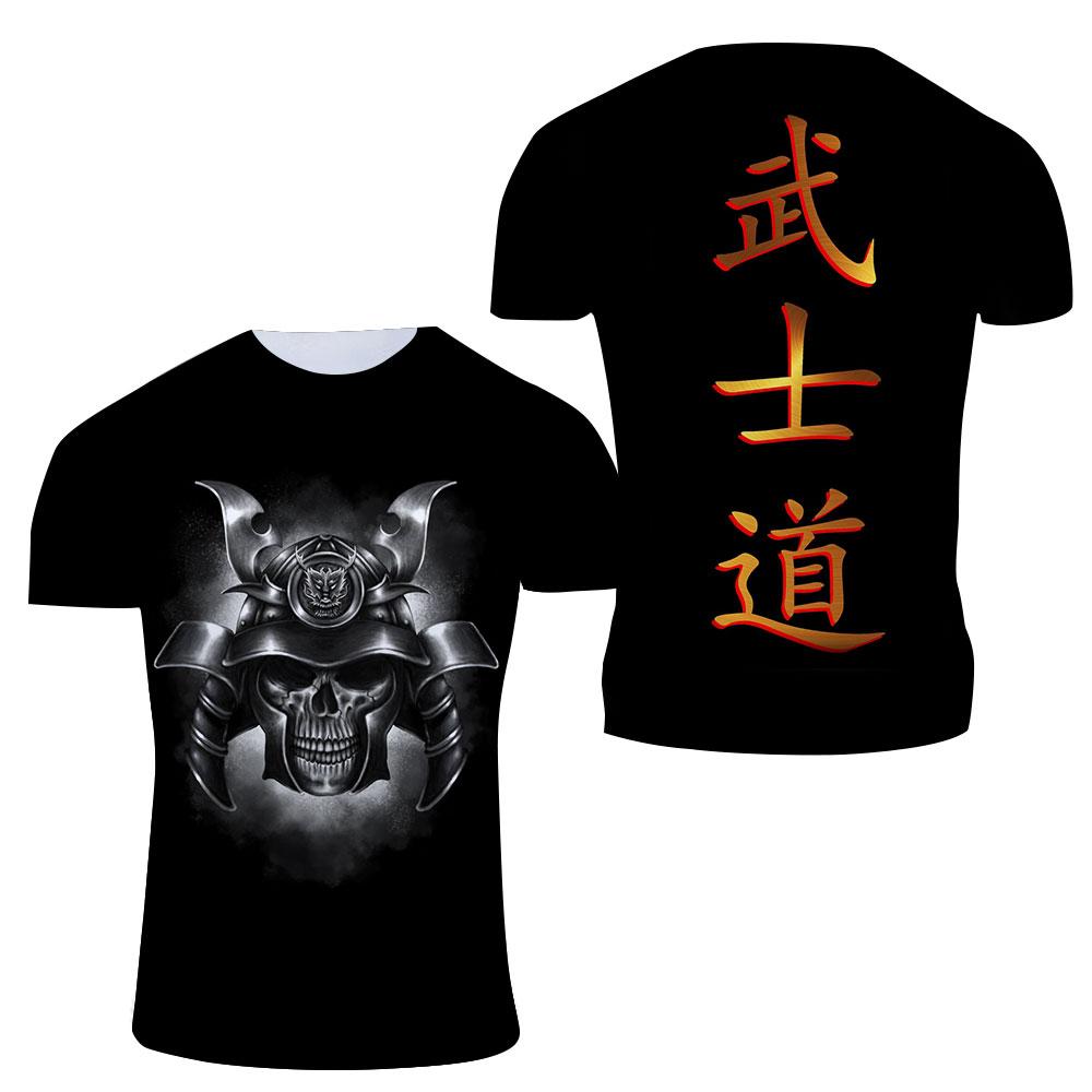 Эксклюзивный дизайн, крутая футболка Bushido, летняя модная мужская повседневная уличная одежда с рисунком японского самурая, футболки
