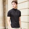 2024 Men's Milk Silk Slim Short-sleeve High-collar Solid Color T-shirt