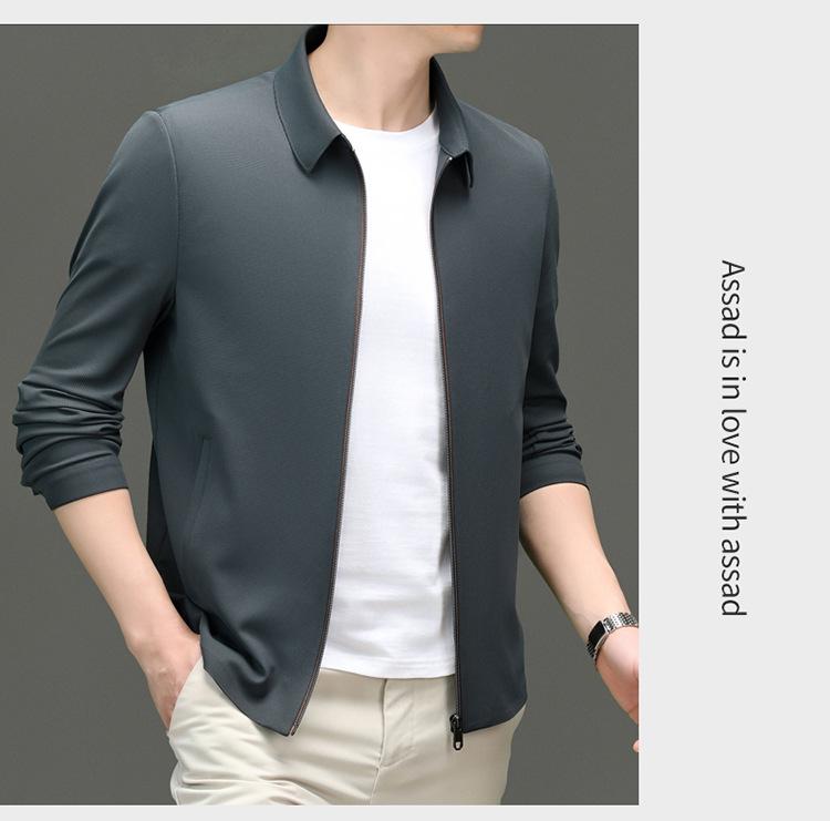 Мужская ветрозащитная куртка в стиле business casual - Осенне-зимнее пальто с лацканами на молнии