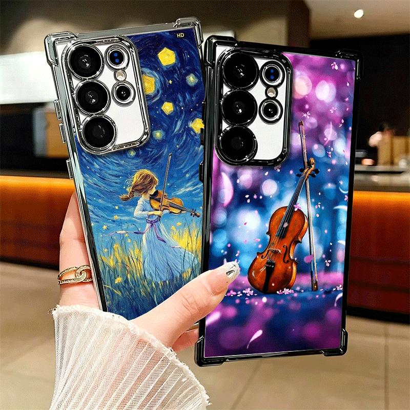 Чехол для телефона с покрытием 'Музыка скрипки' для Samsung Galaxy S24 S25 FE S26 Edge S23 Ultra S22 S21 Plus S20, противоударный, с покрытием Airbag
