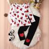 Girls' Ladybug All-Over Print Long Sleeve Top and Pants Set