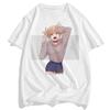 Men's Senpai Anime Girl Nerdy Modal White Print T-shirt Women Manga Streetwear Tee Shirt
