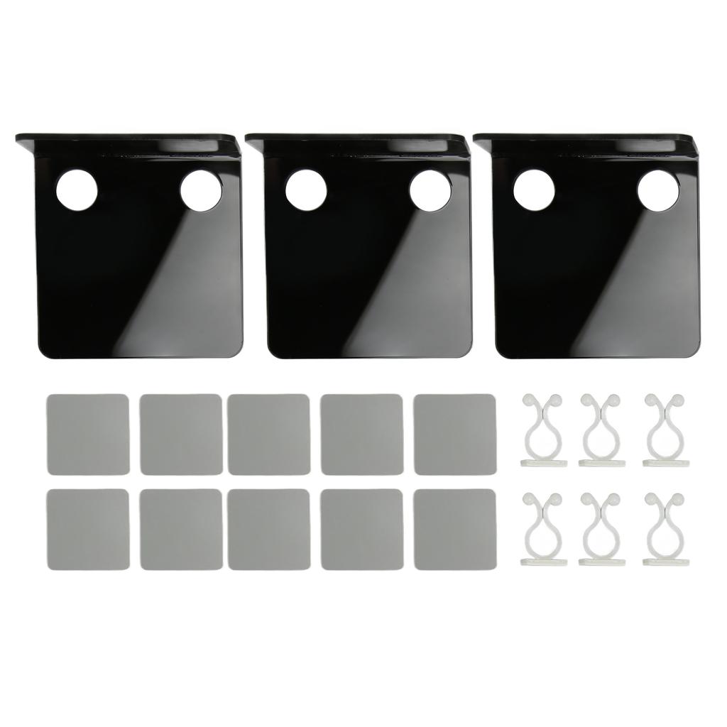 3 PCS Small Security Cameras Wall Shelf with 6 Cable Clips 10PCS Tapes Acrylic Waterproof Drill Free Adhesive Floating