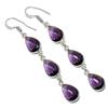 Amethyst Gemstone 925 Sterling Silver Jewelry Earring 2.76"