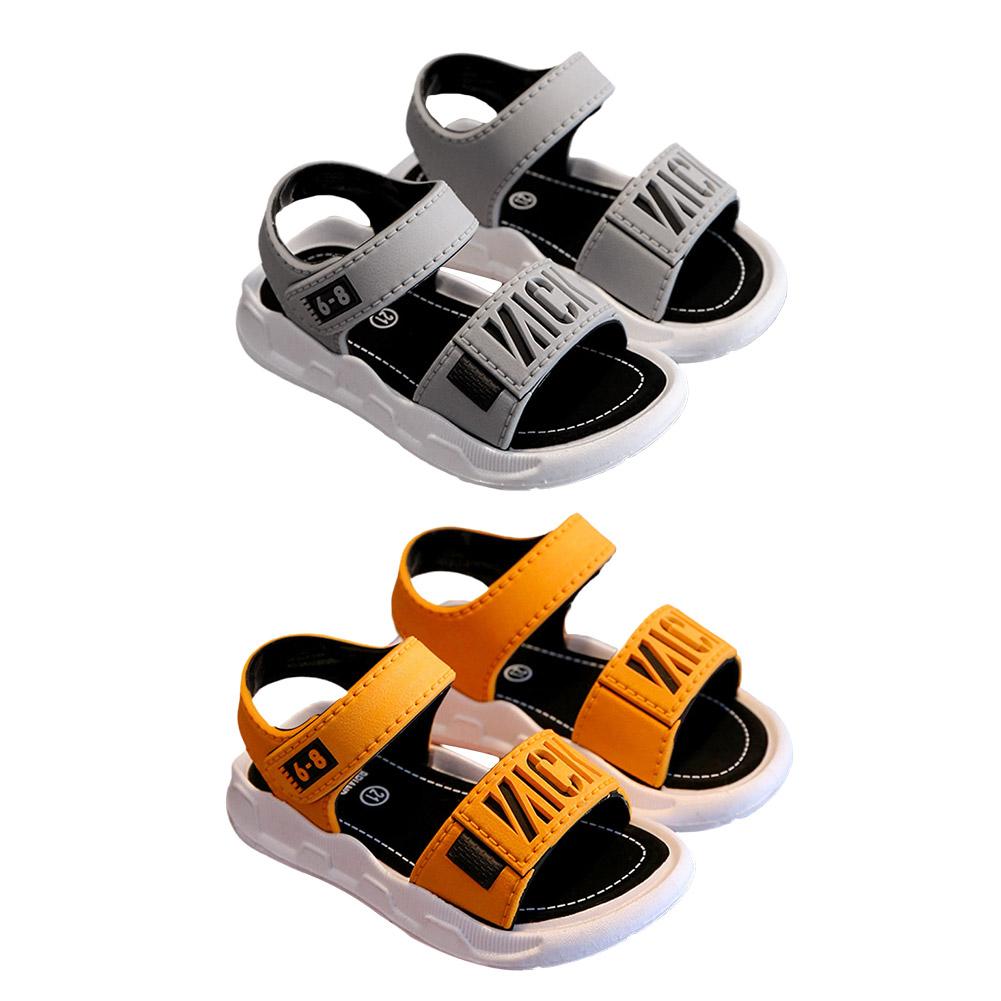 Boys Sliders Shoes Comfortable New Fashionable Soft Soled Outdoor Big Open Beach Sandals Shoe K F3C0