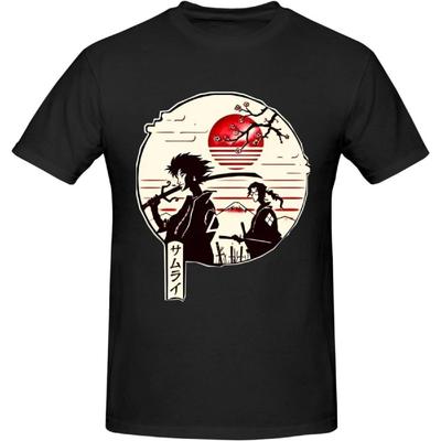 Taofeite Самурай Аниме Champloo Рубашка Мужская Дышащая На заказ Хлопок Короткий Рукав Футболка Модная Повседневная Топы Футболки Черный