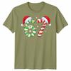Six Seven 67th Birthday Christmas Candy Cane Numbers Unisex Unisex Graphic Tee