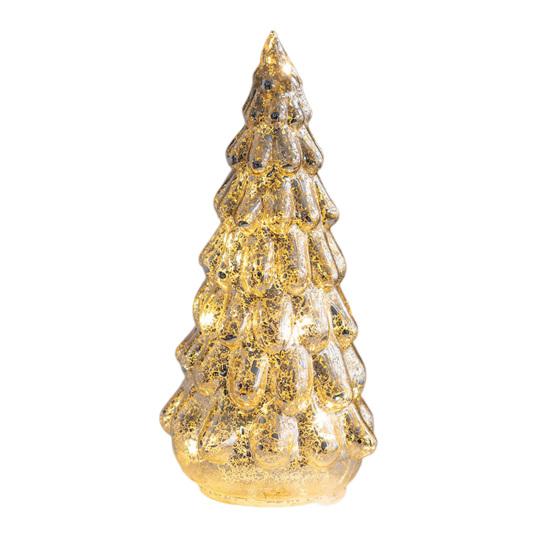 Стеклянная фигурка рождественской елки, настольное украшение на елку со светодиодными лампами, праздничный декор, светящийся конус для елки для домашнего офиса, вечеринок, центральное украшение стола