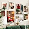 Санта-Клаус Рождественская елка Машина Носки Подарочные настенные картины на холсте Плакаты и принты Настенные картины для гостиной Домашний декор