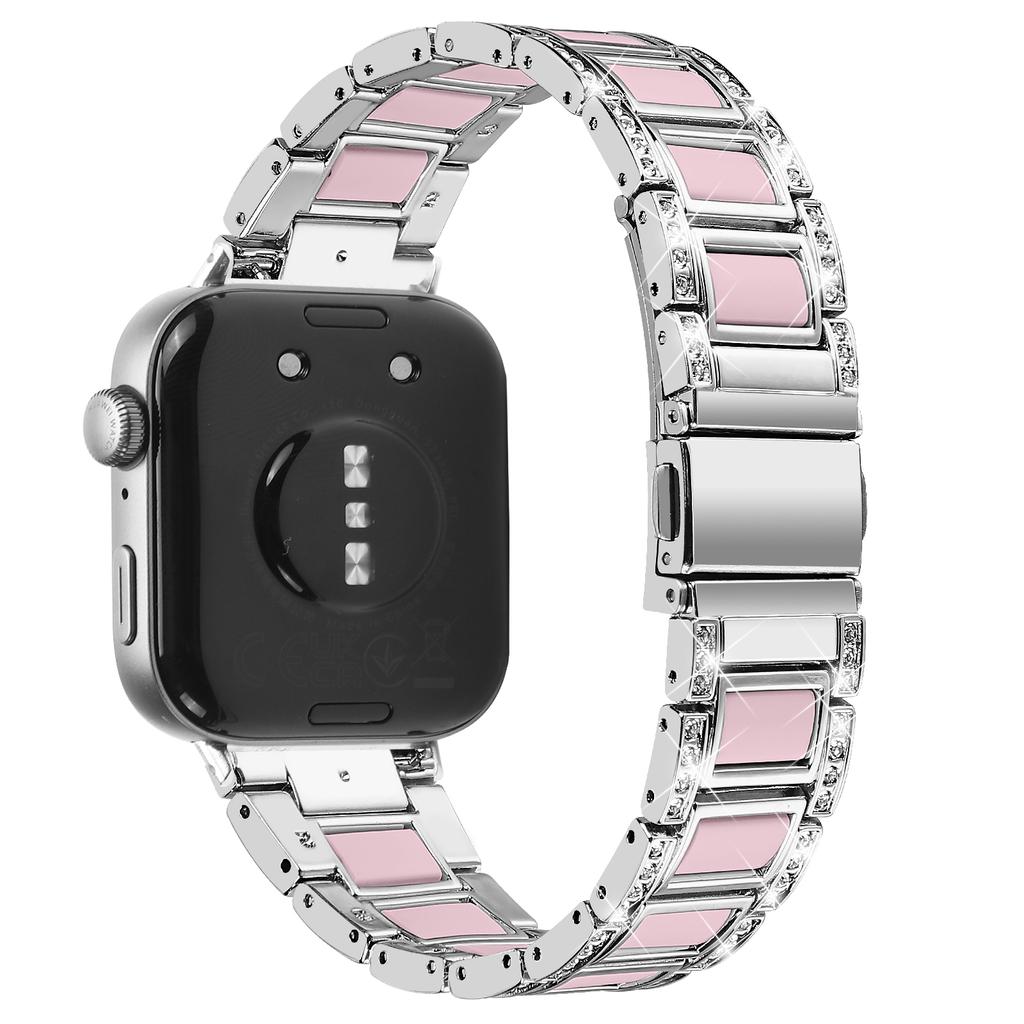 For Huawei Watch Fit 3 Metal Alloy Watch Band Rhinestones Resin Wristband Bracelet