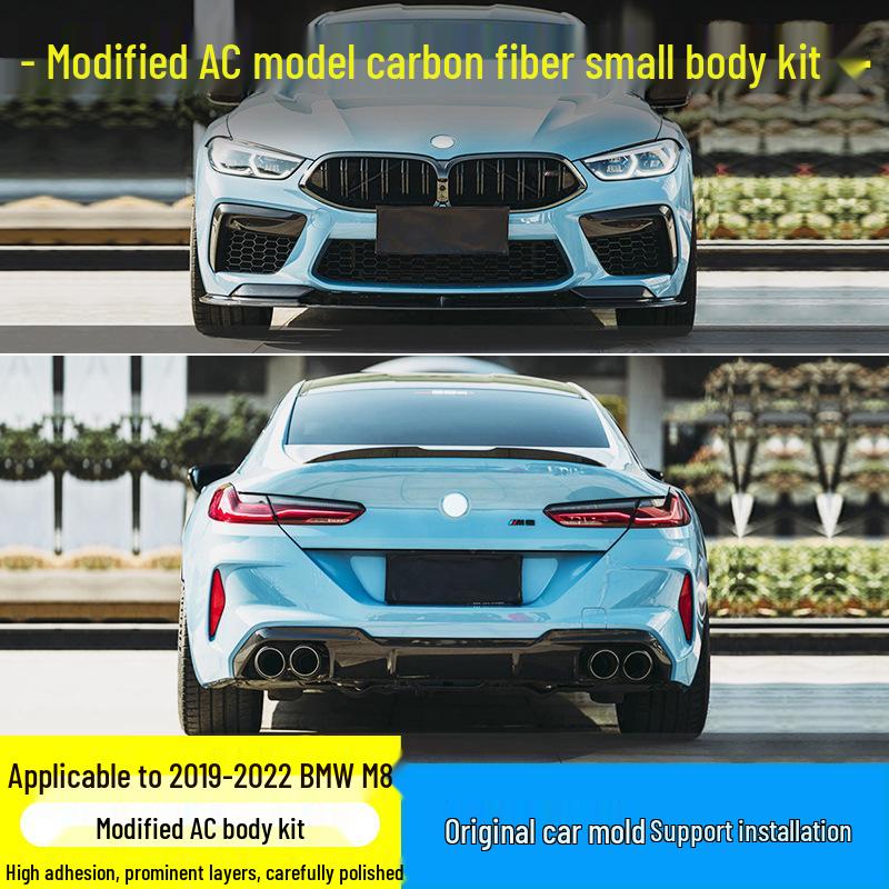 2019-2022 BMW M8 Комплект обвеса из углеродного волокна: Передний/Задний сплиттеры, Пороги, Накладки на противотуманные фары