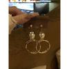 Cool and Awesome! Retro Fashionable Exaggerated Temperamental Fashion Metallic Circle and Pearl Earrings Expensive Classy Earrings