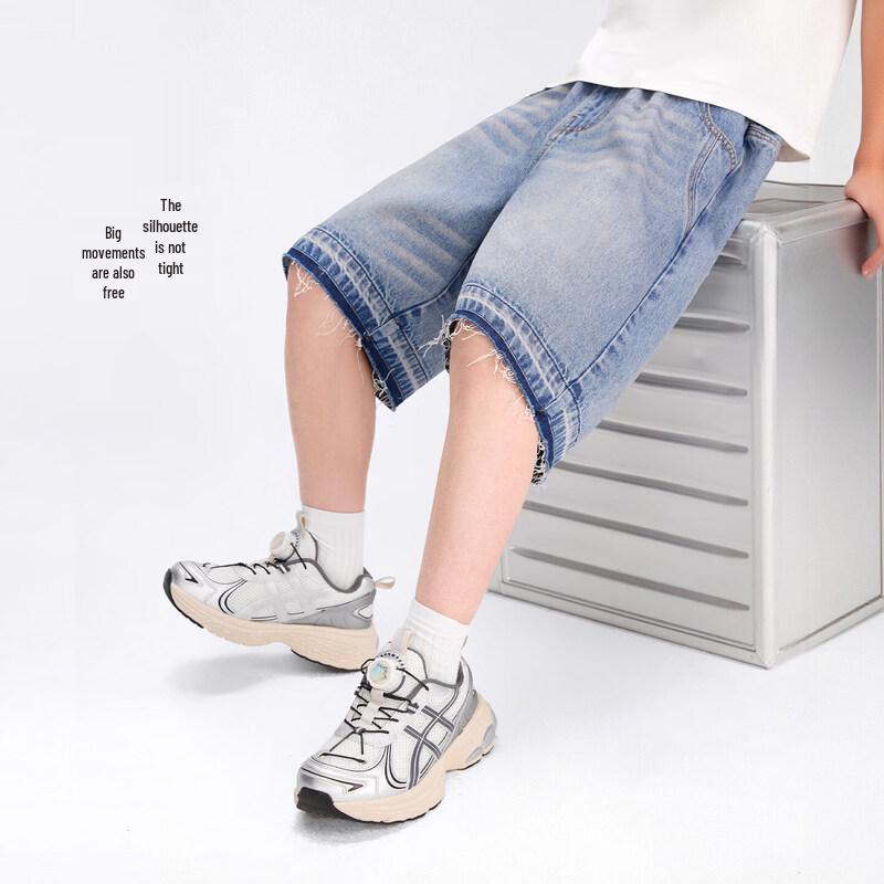 ZuoXi Boys' Colorblock Washed Denim Shorts