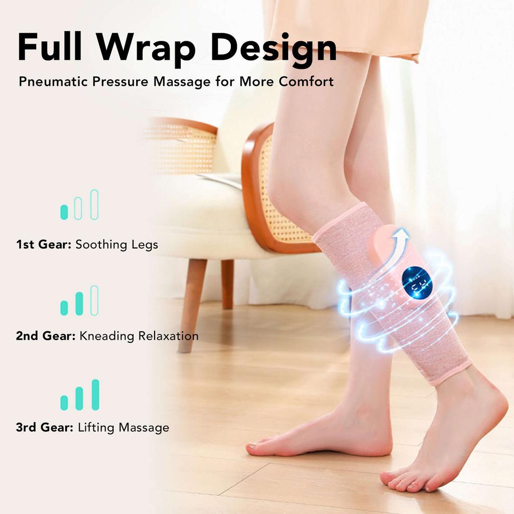 Электрический массажер для голеней, автоматический беспроводной термостатический компрессионный массажер для ног с горячим компрессом