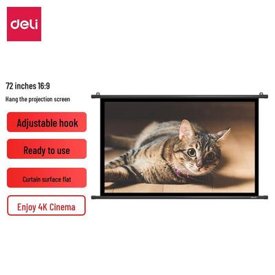 Deli 72 дюйма 16:9 простых подвесных проекционных экранов