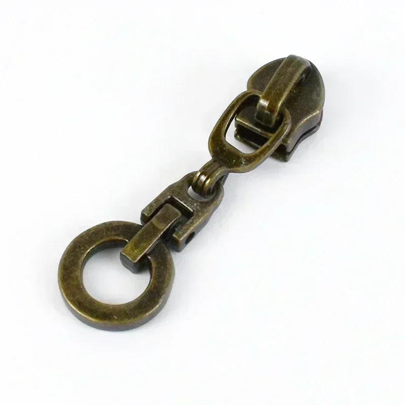 Meetee 5-20 шт. 5# Слайдер для нейлоновых молний, головка молнии из цинкового сплава, декор, бронзовый пуллер для молний, аксессуары для шитья куртки, пальто