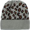 Leopard print knitted wool hat, fashionable personalized ponytail hat, crimped pullover hat, outdoor braided hat