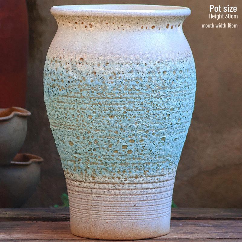 Large Wintergreen Bougainvillea Ceramic Flower Pot - Breathable, Tall Succulent & Tree Ceramic Jar